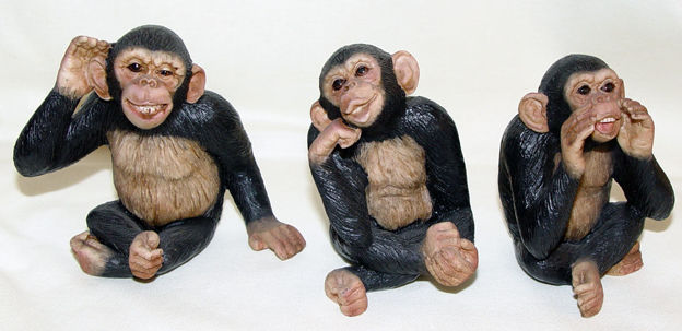 Immagine di 3 piccole scimmie   - Non vedo - Non sento - Non parlo