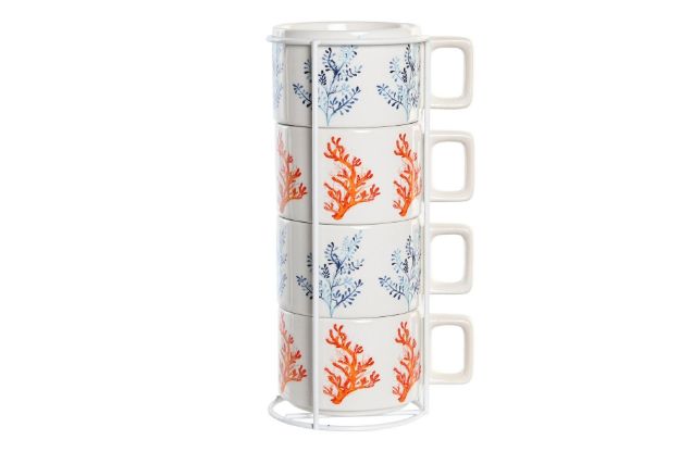 Picture of COFFEE SET 4 DOLOMITE  CORAL