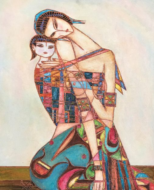 Immagine di MADRE CON FIGLIA SULLE SPALLE
